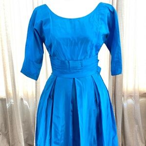 ***SALE*** Vintage 1950s Prom Holiday Homecoming Cocktail Dress Vivid Blue Dandy